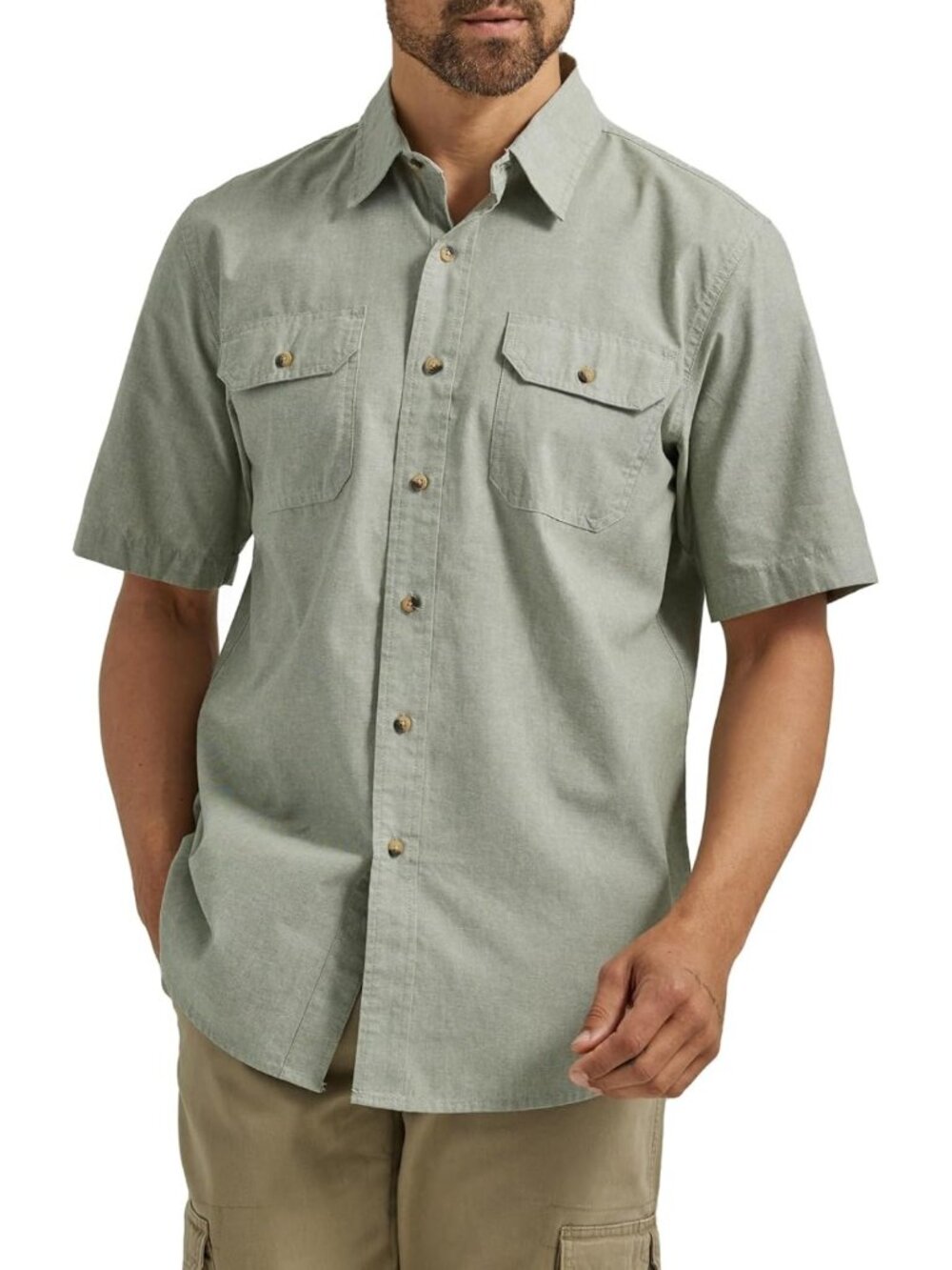Men's Short Sleeve Classic Woven Shirt - Casual Summer Top, Lightweight
